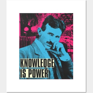 knowledge is power nikola tesla popart Posters and Art